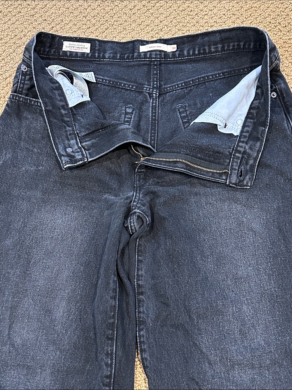 Levi's Baggy Dad Jeans in Shrink Up Black size 30 Grunge 90s Streetwear - Picture 5 of 16
